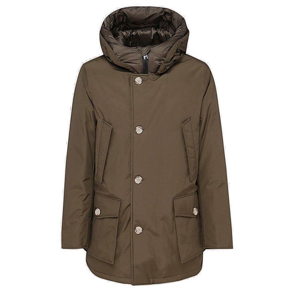 Army Green Cotton Blend Down Jacket
