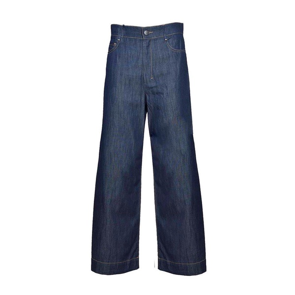 Button Detailed Wide Leg Jeans