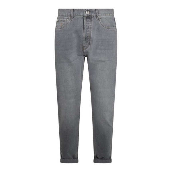 Brunello Cucinelli Grey Cotton Denim Jeans