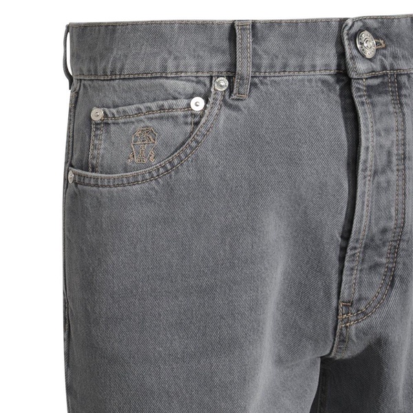 Brunello Cucinelli Grey Cotton Denim Jeans