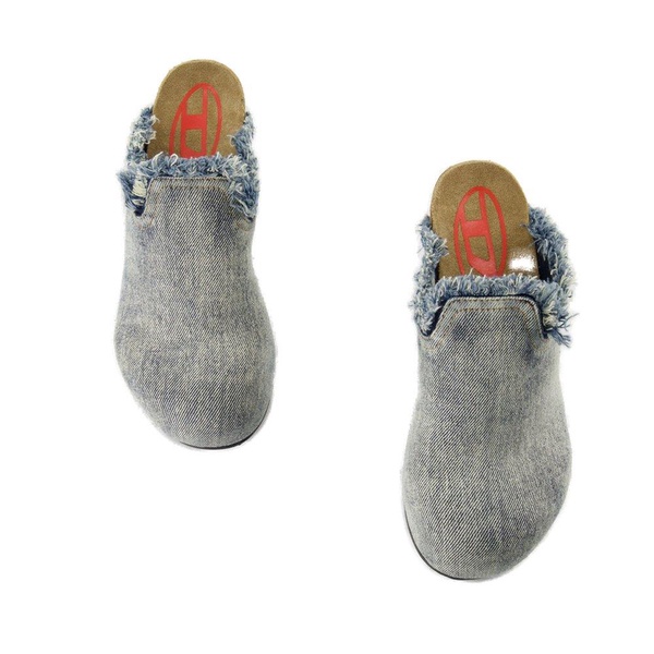 Frayed Denim Mules