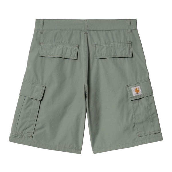 Green Cargo Shorts with Embroidered Logo