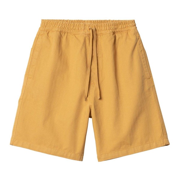 Yellow Cotton Bermuda Shorts with Logo