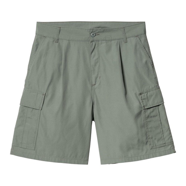 Green Cargo Shorts with Embroidered Logo
