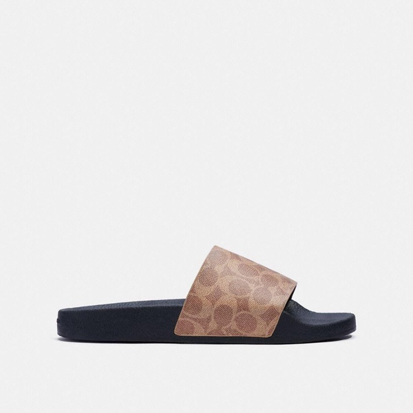 Coach Men's Signature Coated Canvas Pool Slide