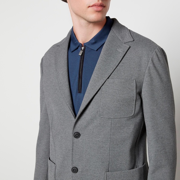 Canali Herringbone Stretch-Jersey Blazer - 50/L