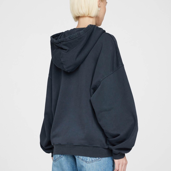Anine Bing Harvey Logo-Print Cotton-Jersey Hoodie - XS