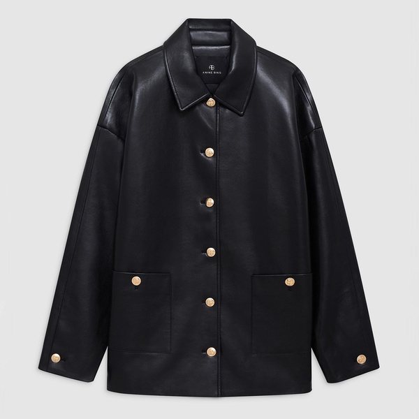 Anine Bing Luca Leather-Blend Jacket - M