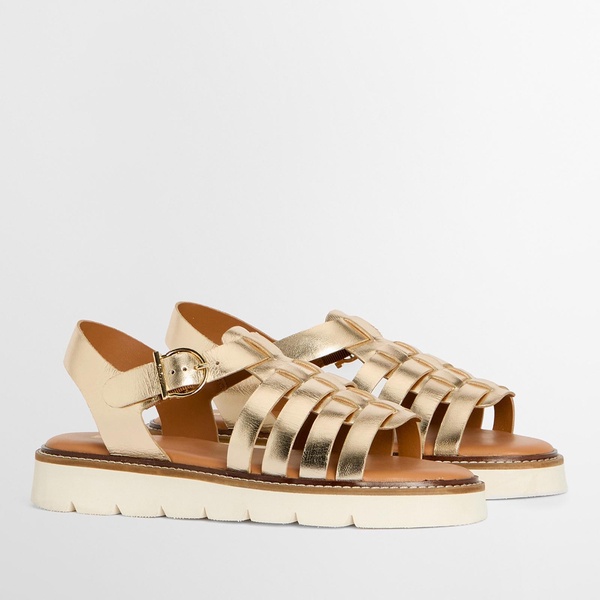 Barbour Women's Otterburn Leather Fisherman Sandals - UK 4 - Gold