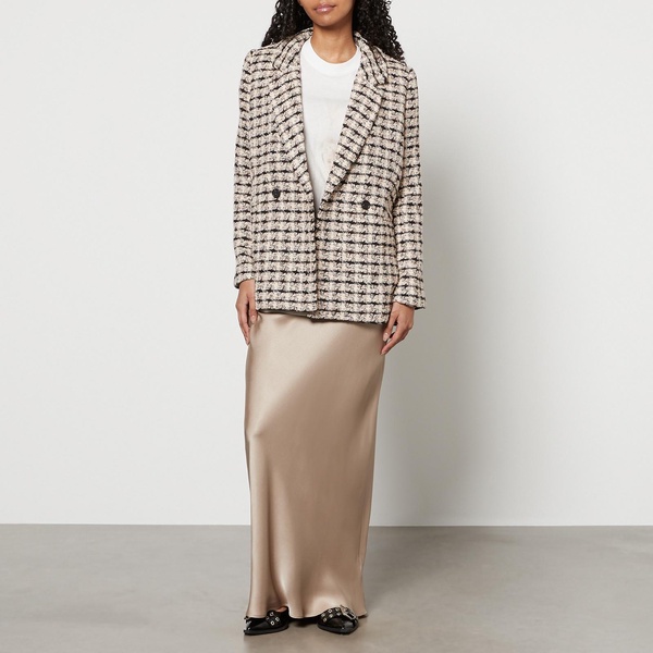 Anine Bing Bias-Cut Satin-Silk Maxi Skirt - L