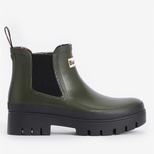 Barbour Halton Rubber Chelsea Wellies - UK 6 - Olive/Black