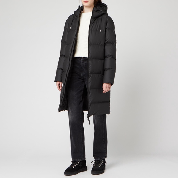 RAINS Long Puffer Jacket - Black - L-XL