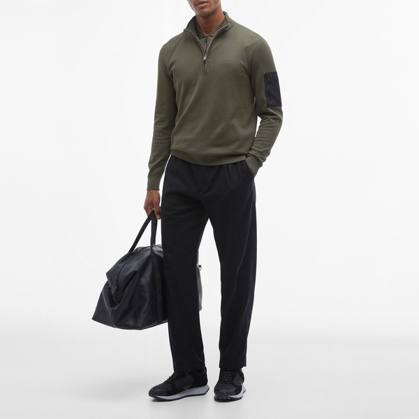 Barbour International Blades Cotton Half Zip Knit Jumper - XL