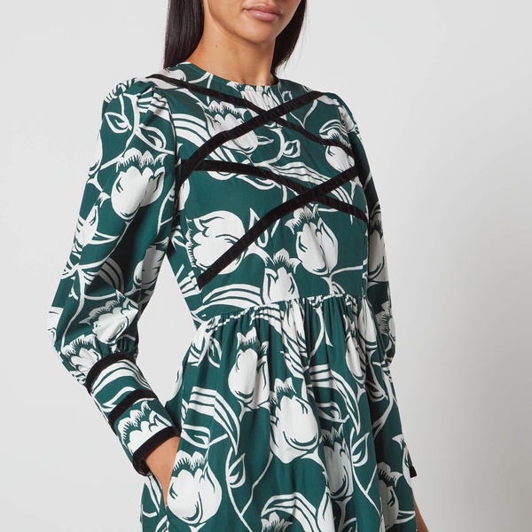 Batsheva Mini Clemmie Floral-Print Crepe Dress - US 4/UK 8
