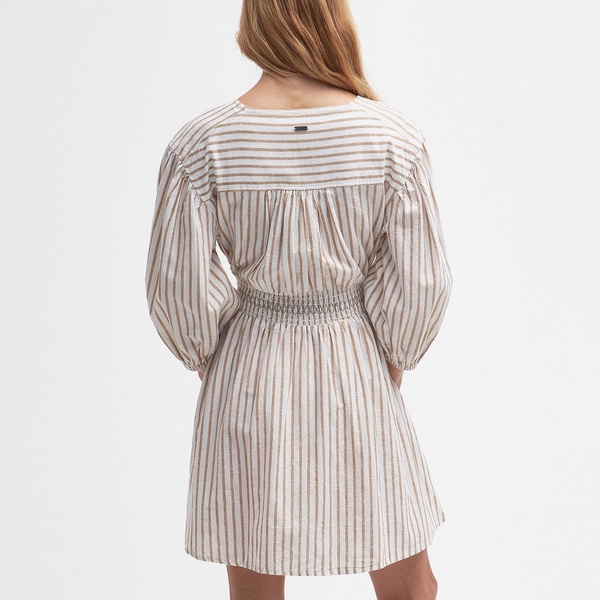 Barbour Ella Striped Cotton-Blend Dress - UK 16