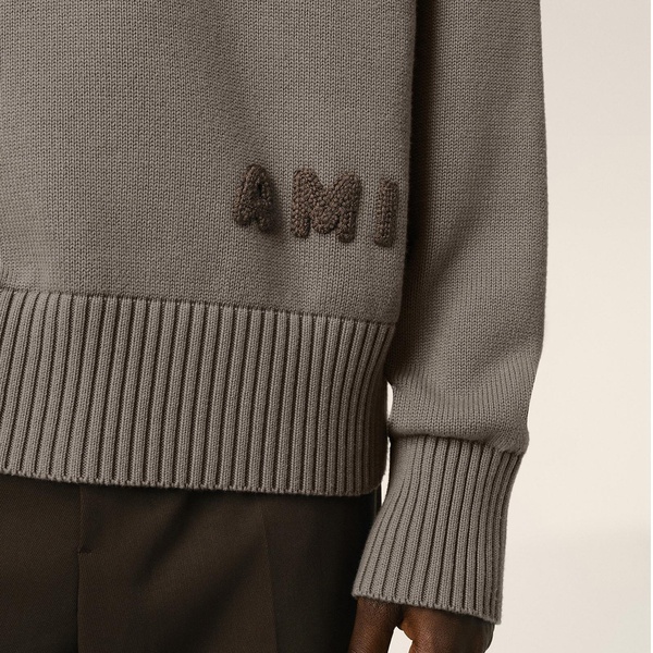 AMI Logo Cotton-Blend Jumper - S
