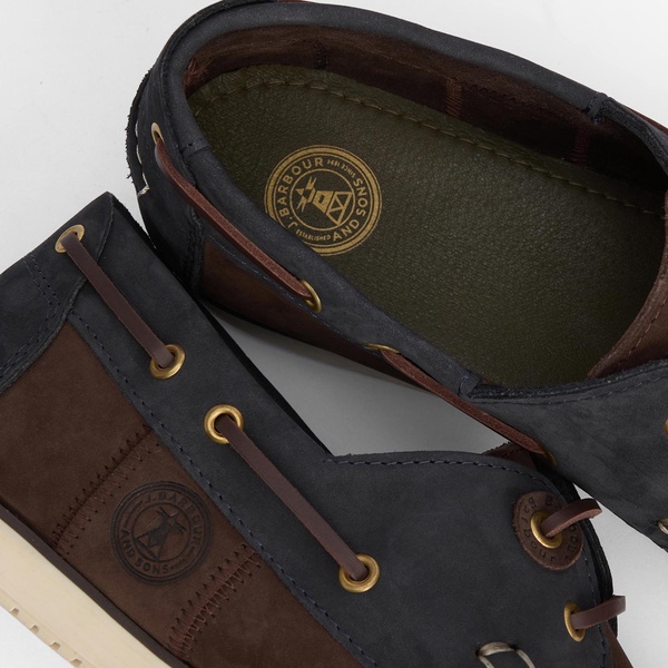 Barbour Men's Wake Suede Boat Shoes - UK 7 - Brown/Navy