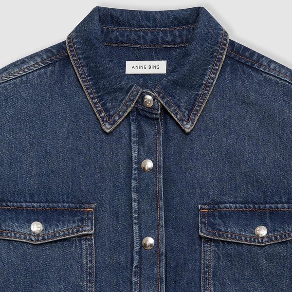 Anine Bing Paxton Denim Shirt - XS