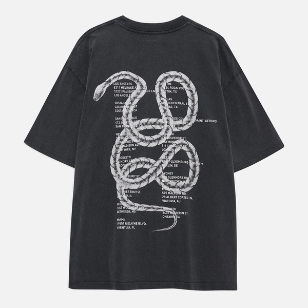 Anine Bing Kent Twisted Snake Cotton-Jersey Tee - XS