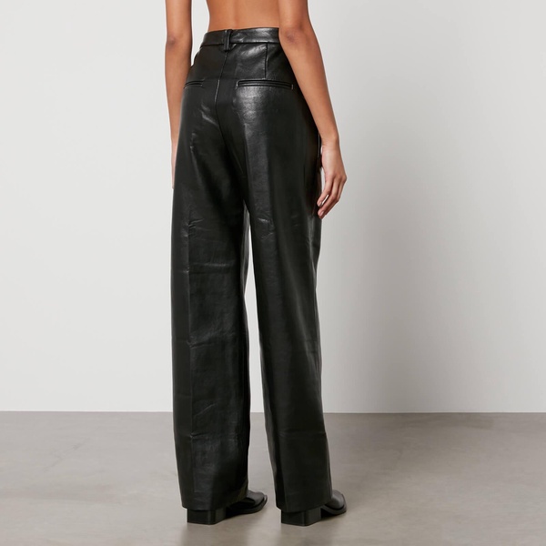 Anine Bing Carmen Faux and Recycled Leather Trousers - 36