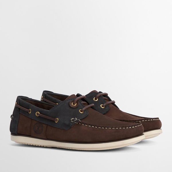 Barbour Men's Wake Suede Boat Shoes - UK 7 - Brown/Navy