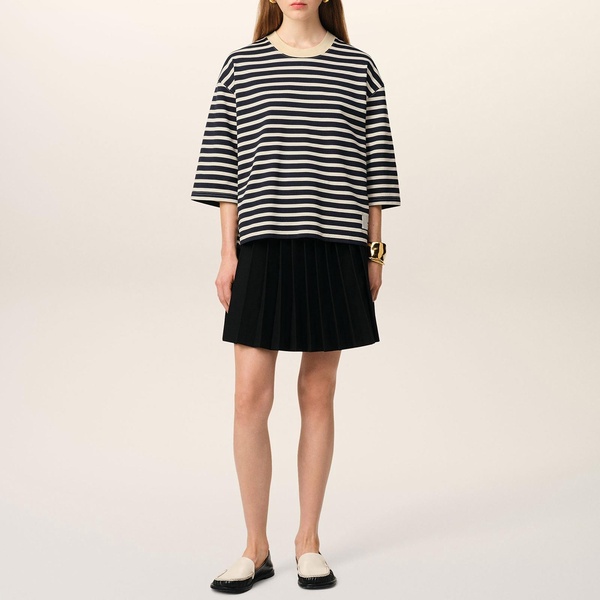 AMI Oversized Striped Cotton-Jersey T Shirt - L