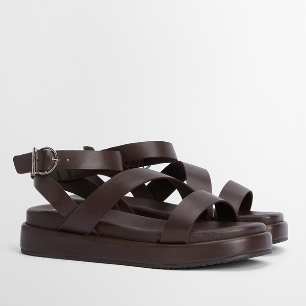 Barbour Ivy Leather Sandals - UK 3 - Brown