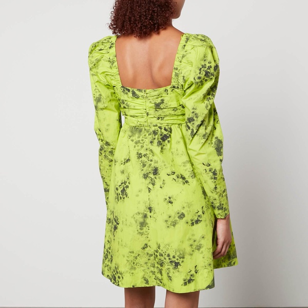 Ganni Floral-Print Organic-Cotton Mini Dress - EU 36/UK 8
