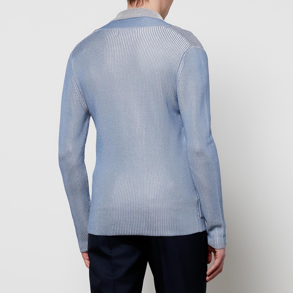 Canali Men's Knitted Jacket - Light Blue - 52/XL