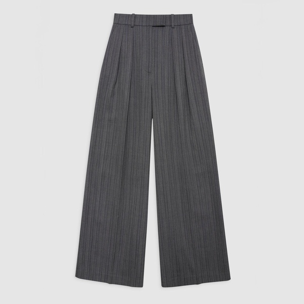 Anine Bing Lou Pinstripe Wool-Blend Trousers - 2