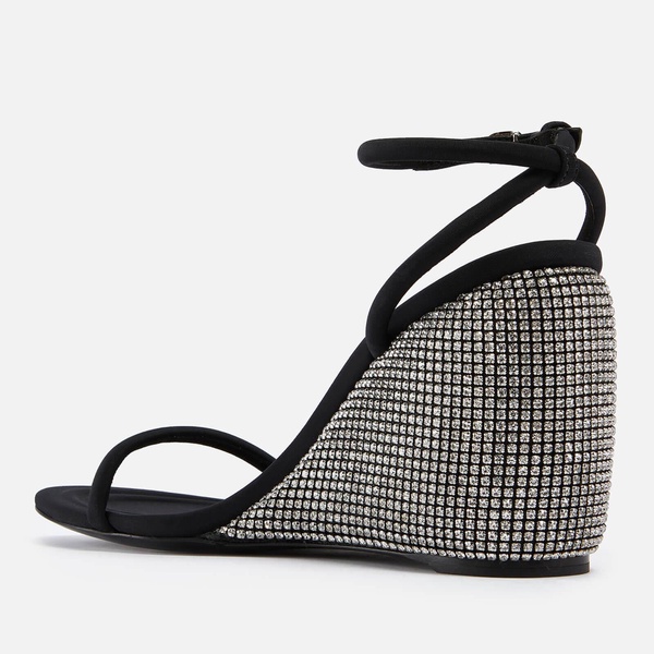 Alexander Wang Dahlia Crystal-Embellished Neoprene Wedge Sandals - UK 3
