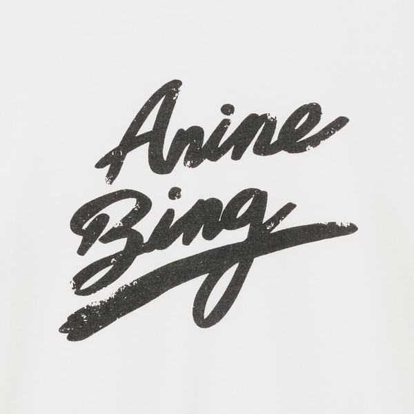 Anine Bing Jaylin Signature Cotton-Jersey Tee - M
