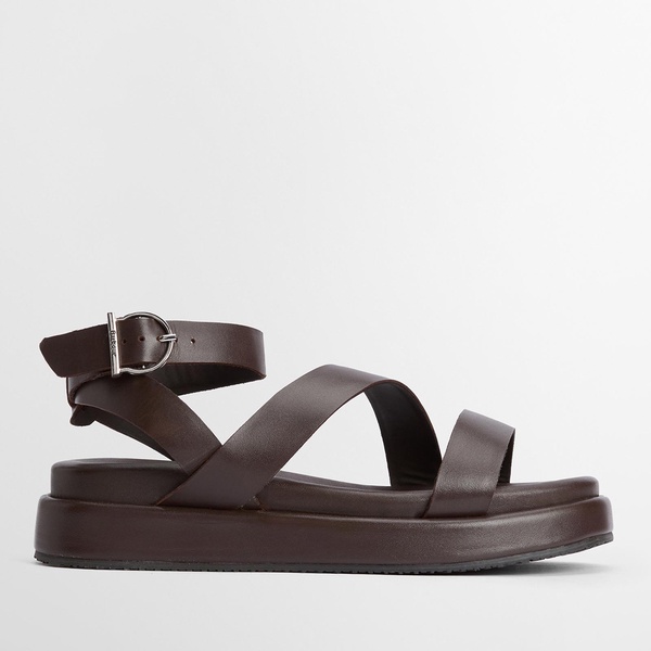 Barbour Ivy Leather Sandals - UK 3 - Brown