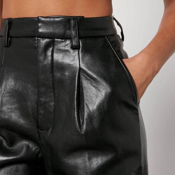 Anine Bing Carmen Faux and Recycled Leather Trousers - 36