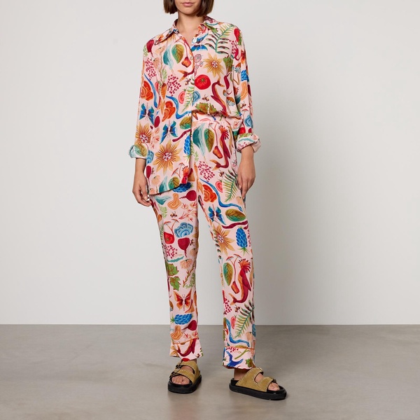 Farm Rio Printed Crepe Pyjama Shirt - XS