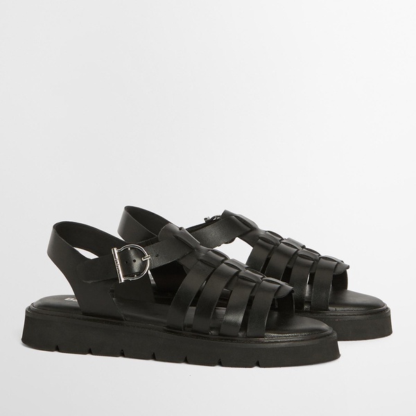 Barbour Women's Otterburn Leather Fisherman Sandals - UK 3 - Black