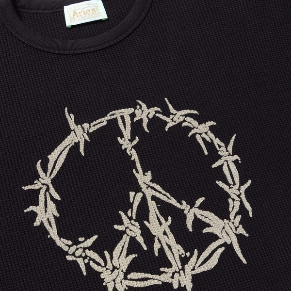 ARIES Peace Press Gothic Waffle Cotton-Knit T-Shirt - S