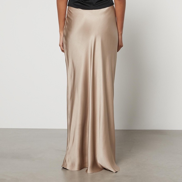 Anine Bing Bias-Cut Satin-Silk Maxi Skirt - L