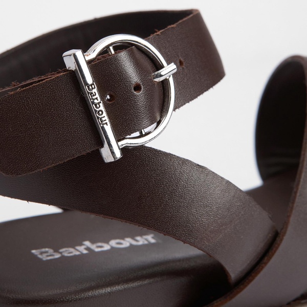 Barbour Ivy Leather Sandals - UK 3 - Brown