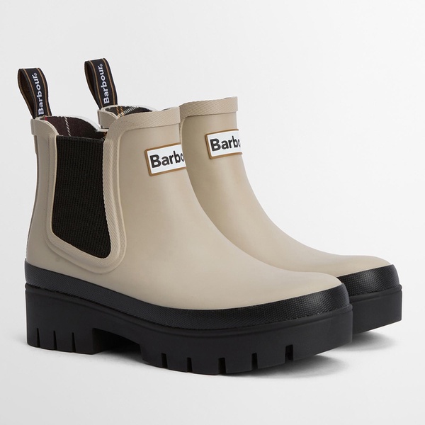 Barbour Halton Rubber Chelsea Wellies - UK 3 - Light Sand/Black