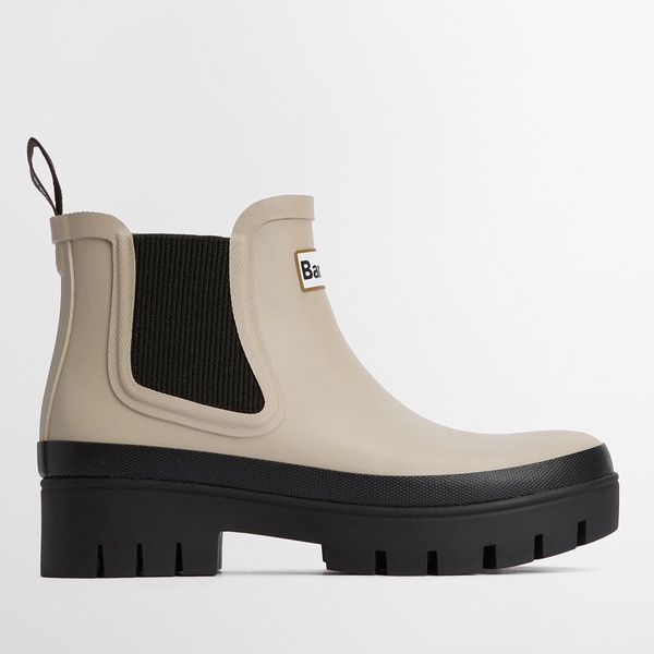 Barbour Halton Rubber Chelsea Wellies - UK 3 - Light Sand/Black
