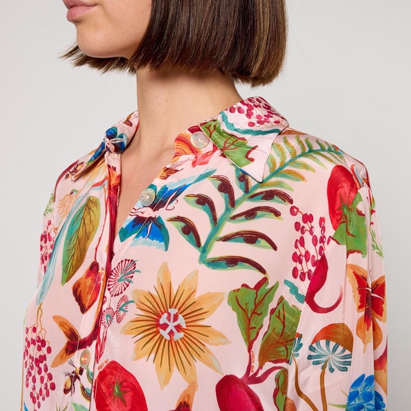 Farm Rio Printed Crepe Pyjama Shirt - XS