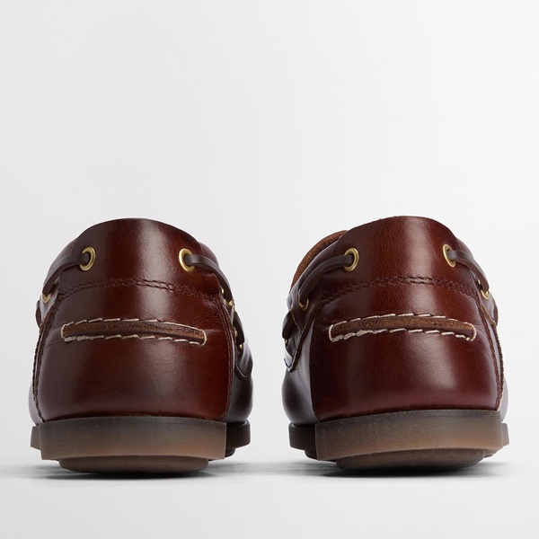 Barbour Men's Wake Leather Boat Shoes - UK 7 - Mahogany
