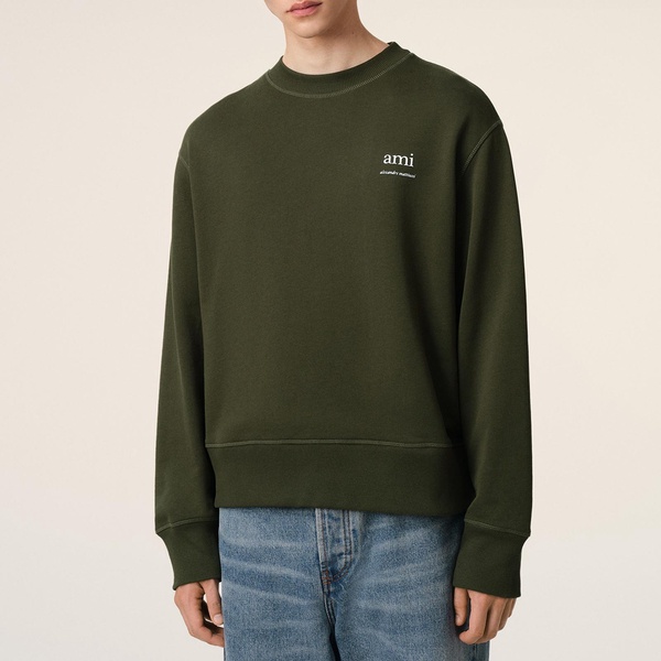 AMI Logo Cotton-Jersey Sweatshirt - S