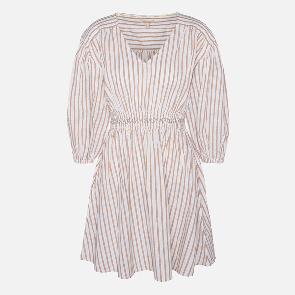 Barbour Ella Striped Cotton-Blend Dress - UK 16