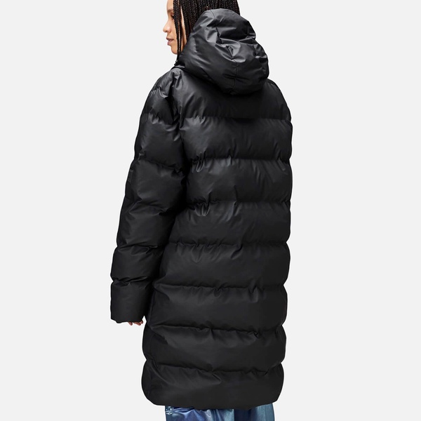 Rains Alta Long Coated-Shell Puffer Jacket - XS