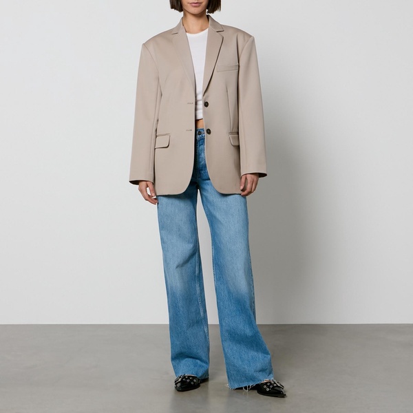 Anine Bing Quinn Wool-Twill Blazer - L