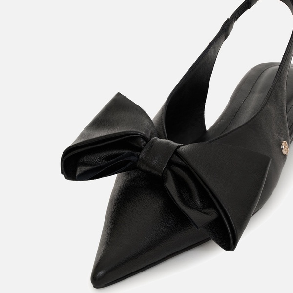 Anine Bing Women's Nina Bow Satin Slingback Heeled Pumps - 4