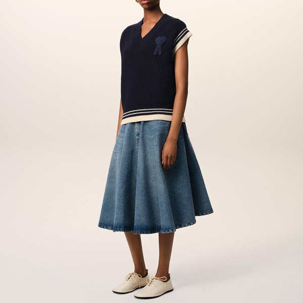 AMI Ribbed-Knit Vest - XS