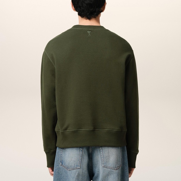 AMI Logo Cotton-Jersey Sweatshirt - S